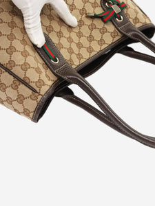 Gucci Brown GG Canvas Web Sherry Line tote bag