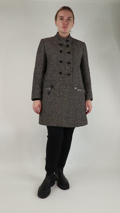 Grey Herringbone coat - size M