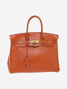 Hermes Orange vintage 1998 Birkin 35 bag in Box Calf leather