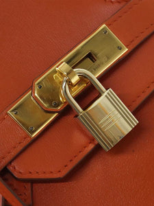 Hermes Orange vintage 1998 Birkin 35 bag in Box Calf leather