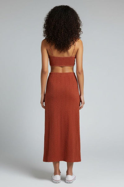 The coat Brown beach top and skirt set - size S alternate image
