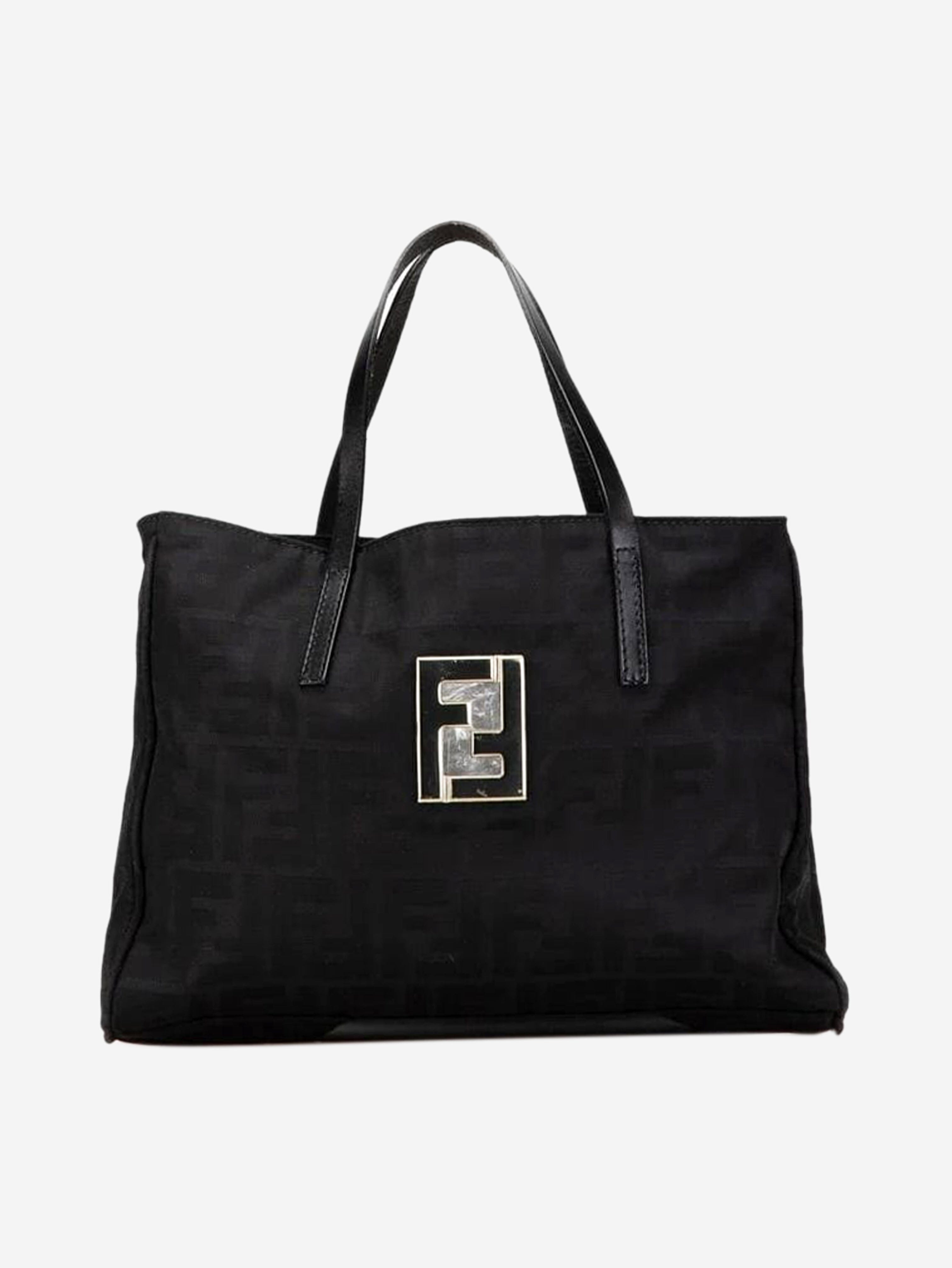Black Zucca nylon tote bag Tote Bags Fendi 