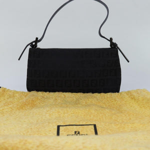 Fendi Black Zucchino canvas mini bag