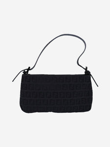 Fendi Black Zucchino canvas mini bag