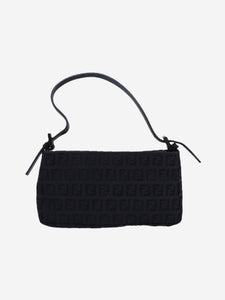 Fendi Black Zucchino canvas mini bag