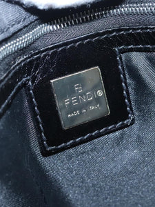 Fendi Black Zucca canvas top handle bag