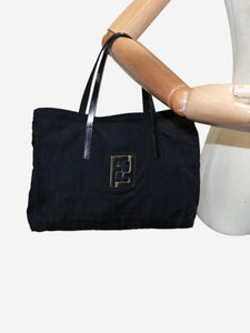 Fendi Black Zucca canvas top handle bag