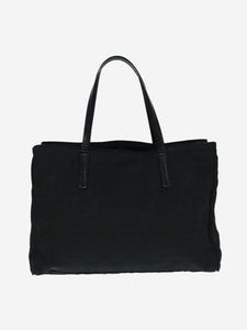 Fendi Black Zucca canvas top handle bag