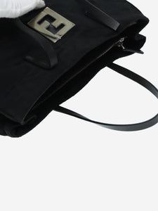 Fendi Black Zucca canvas top handle bag