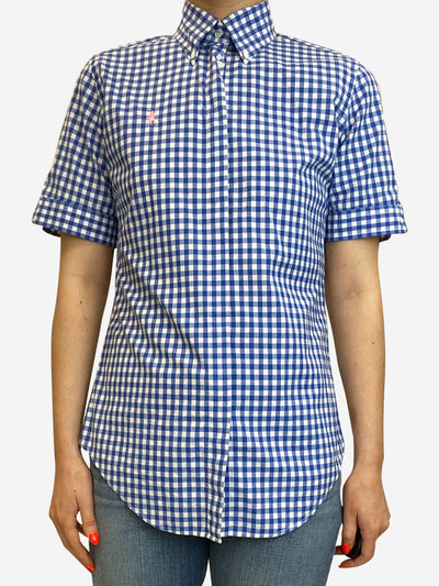 Blue Short sleeve gingham shirt - size UK 8 Tops Polo Ralph Lauren 