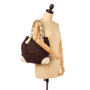 Chanel Brown CC canvas tote Bag