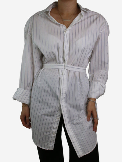 White long-sleeved pinstripe shirt - size FR 42 Tops Alaia 