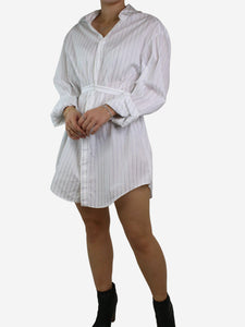 Alaia White long-sleeved pinstripe shirt - size FR 42