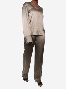 Joseph Green silk blouse and trouser set - size FR 44/46