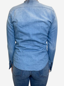NSF NSF Blue Long sleeve ruffle detail shirt - size S