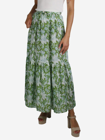 Green floral printed maxi skirt - size XS Skirts Hannah 