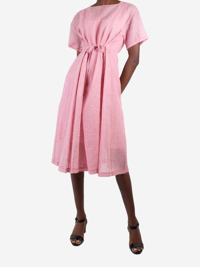 Pink seersucker gingham dress with slip - size FR 34 Dresses Ein