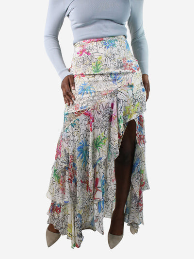 White tiered floral skirt - size UK 8 Skirts Peter Pilotto 