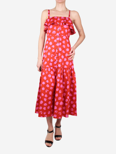 Red dotted midi dress - size UK 8 Dresses Borgo De Nor