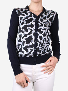 Carven Black button-up printed cardigan - size M