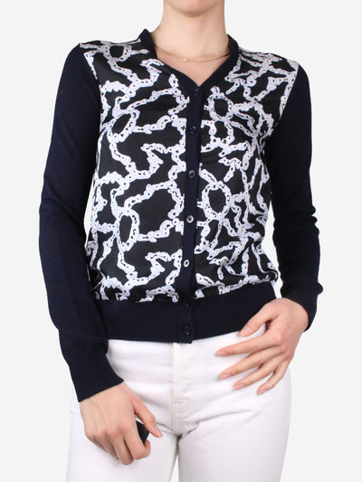 Black button-up printed cardigan - size M Knitwear Carven 