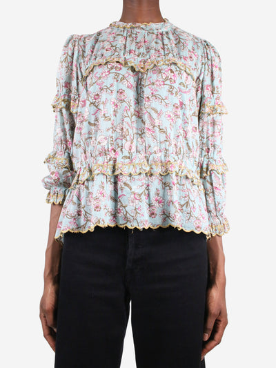 Blue floral blouse with embroidery - size FR 36 Tops Isabel Marant Etoile 