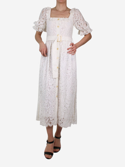 White lace midi dress - size UK 8 Dresses Borgo De Nor