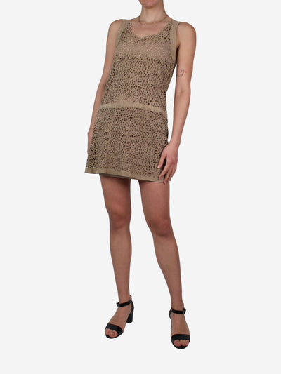 Brown sleeveless lace sheer mini dress - size UK 6 Dresses Marni 