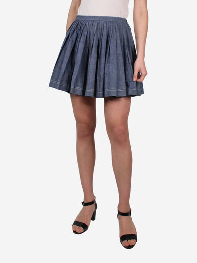 Blue pleated mini denim skirt - size UK 12 Skirts Christian Dior