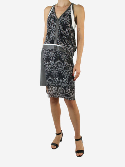 Black sleeveless zip-up printed dress - size UK 10 Dresses Comme Des Garçons 