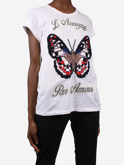 White butterfly embroidered t-shirt - size S Tops Gucci 