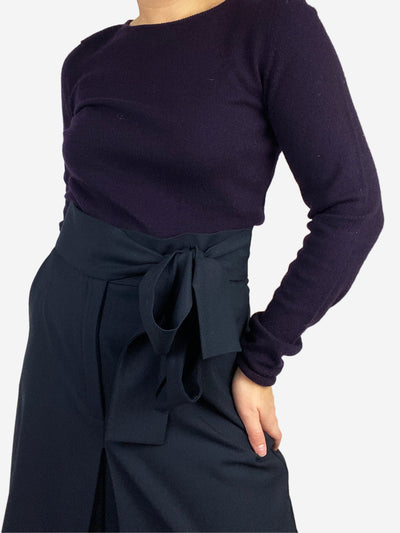 Purple Long sleeve crew neck knitwear - siz3 Knitwear Hawico 