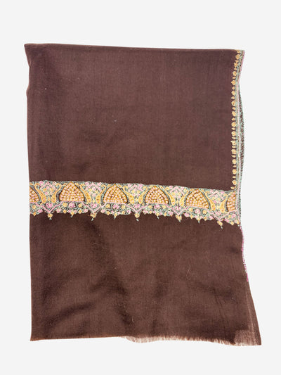 Brown Embroidered detailing scarf Hats, Scarves and Gloves Bajra 
