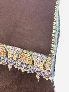Bajra Brown Embroidered detailing scarf