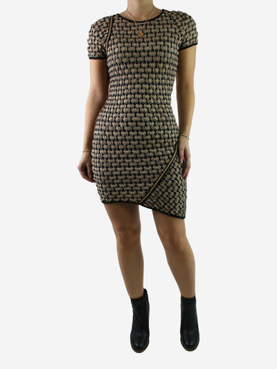 Neutral short-sleeved patterned knit dress - size IT 42 Dresses Missoni 