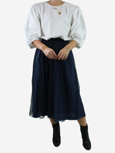 Margaret Howell Blue mesh skirt - size UK 12
