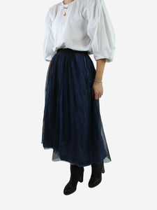 Margaret Howell Blue mesh skirt - size UK 12