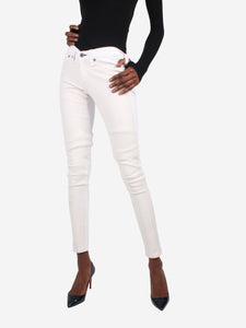 Rag & Bone Cream leather panelled straight-leg jeans - size W25