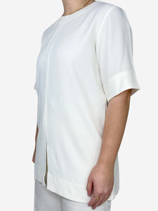 Theory Cream crew neck short sleeved top - size P