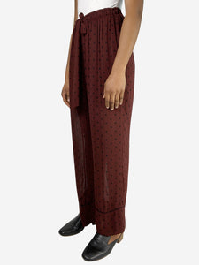 Ganni Brown polka dots jacket and wide leg trousers - size IT 40
