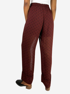 Ganni Brown polka dots jacket and wide leg trousers - size IT 40