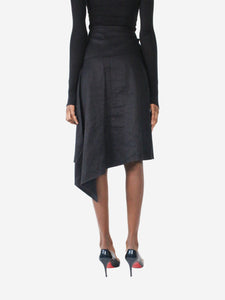 Joseph Black  stretch linen tailored mini skirt - size FR 34