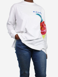Marni White long-sleeved graphic t-shirt - size IT 42