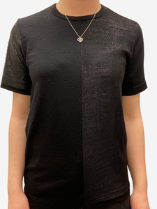 Junya Watanabe Black short sleeves half lurex detail t shirt - size S