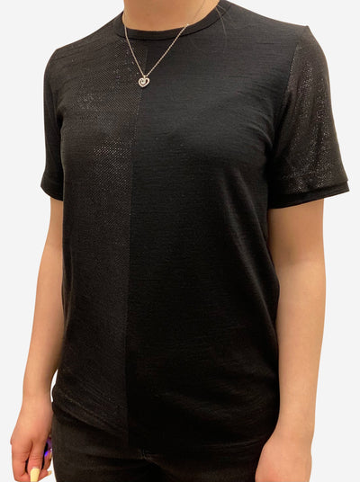 Black short sleeves half lurex detail t shirt - size S Tops Junya Watanabe 