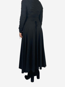 Molly Goddard Black long sleeved corset detail maxi dress - size UK 8