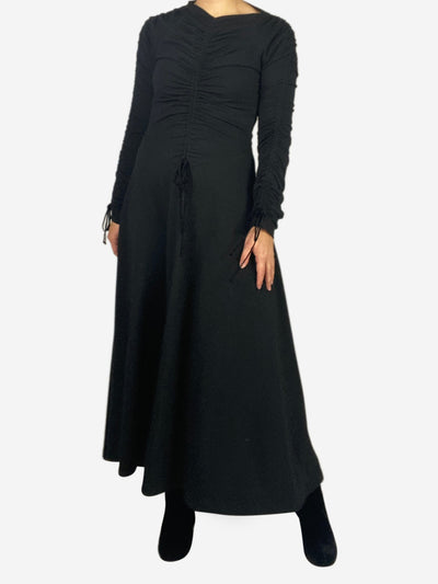 Black long sleeved corset sleeves and top details maxi dress - size UK 8 Dresses Molly Goddard