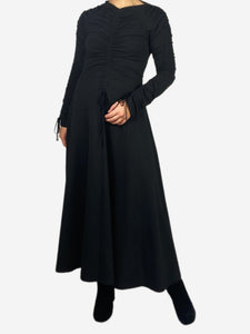 Molly Goddard Black long sleeved corset detail maxi dress - size UK 8