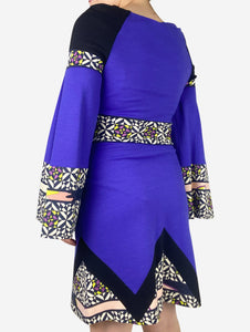 Emilio Pucci Purple patterned flare sleeve dress - size UK 8