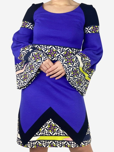 Purple patterned flare sleeve dress - size UK 8 Dresses Emilio Pucci 